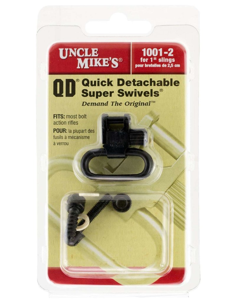 Uncle Mike's Quick Detach Sling Swivels, 1", Machine Screw, Blued (MO10012)