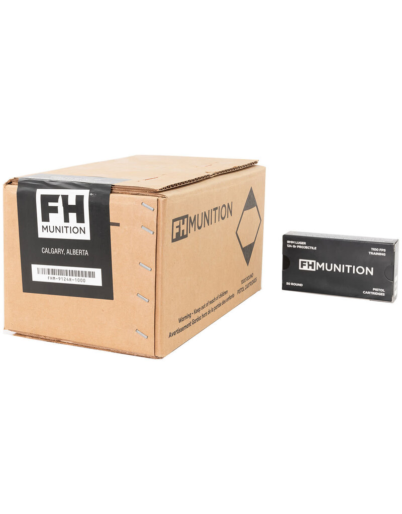 FH Munition - 9mm, 124gr, FCP RN, Case of 1,000 (FH9124)