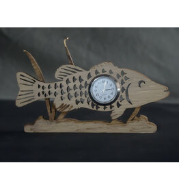 Handcarved Wooden Fish Clock