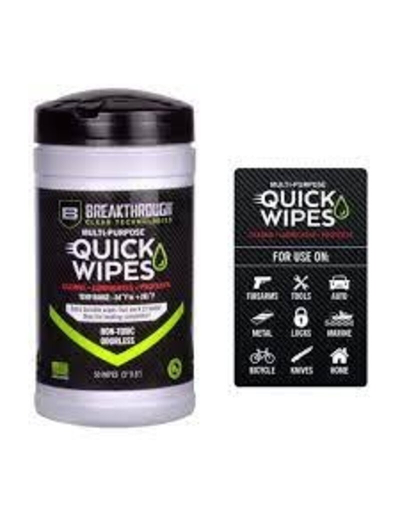 Breakthrough Clean Multi-Purpose Wipes - Quick Wipes, Synthetic, 50 Count (BT-CLP-QW-50)