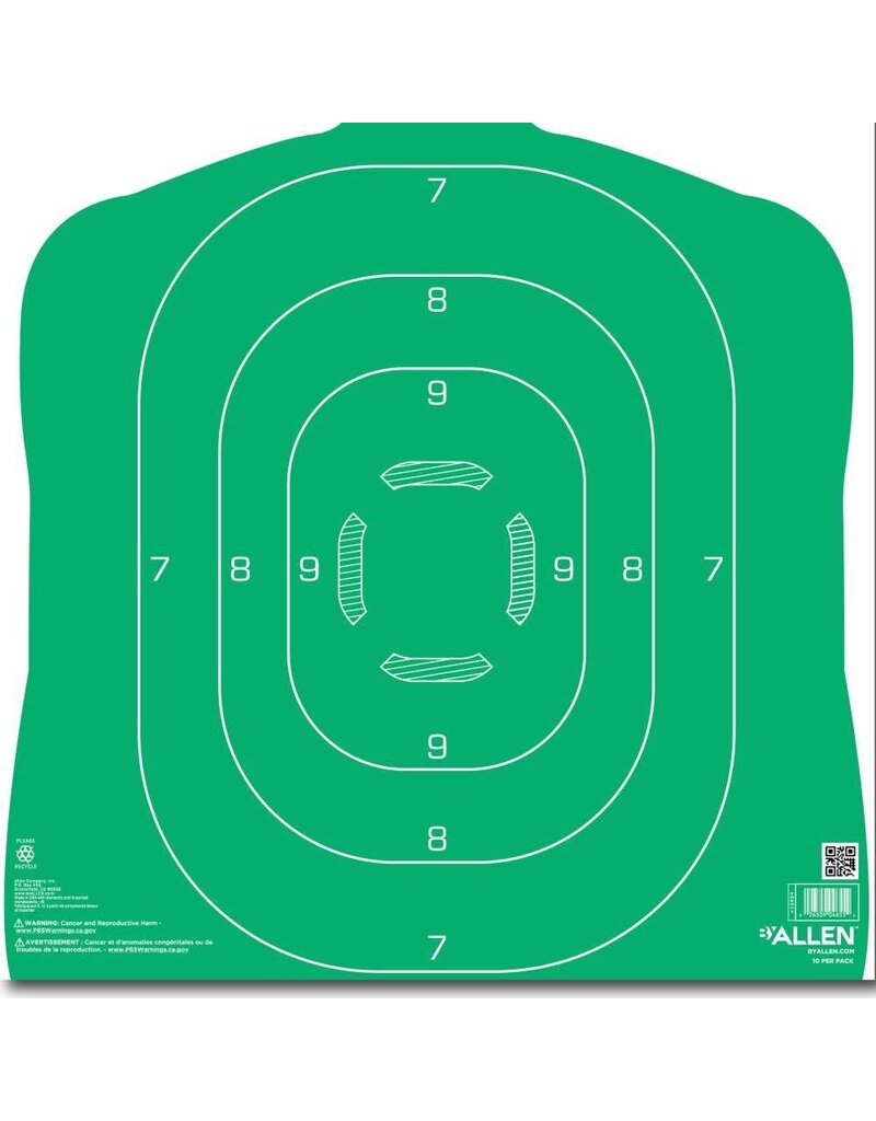 Allen EZ Aim - Silhouette Target, 12"x18", Green, Pack of 10 (15204)