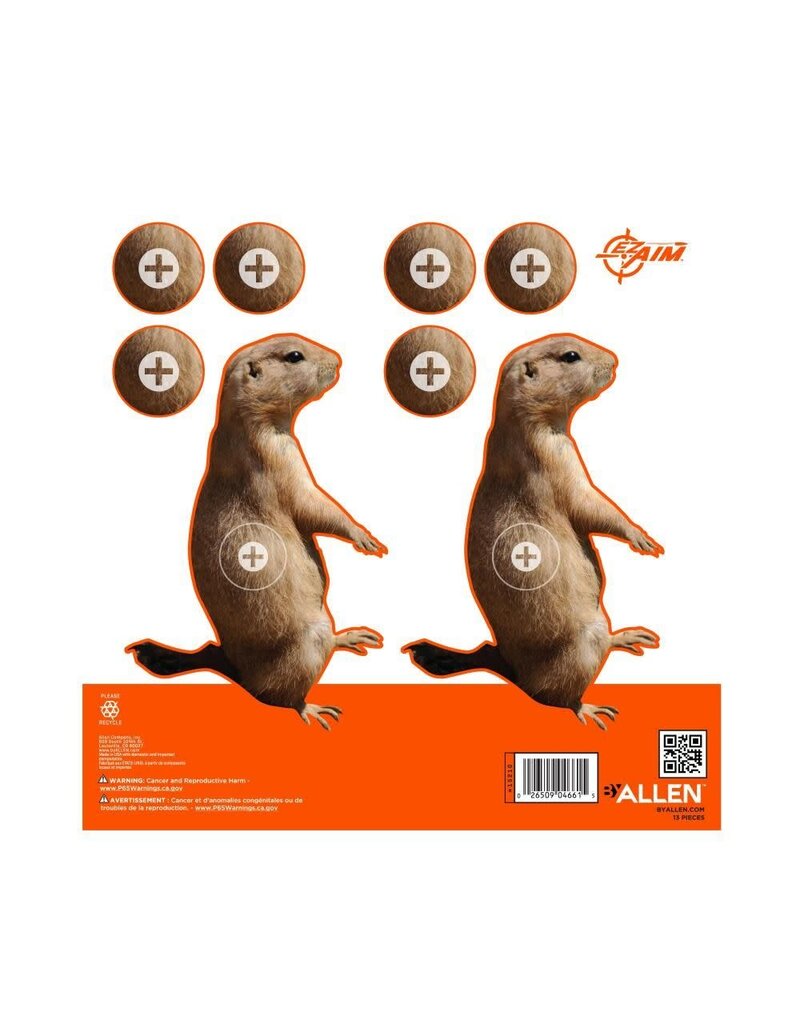 Allen EZ Aim - Prairie Dog Target, 8"x8", Pack of 13 (15210)