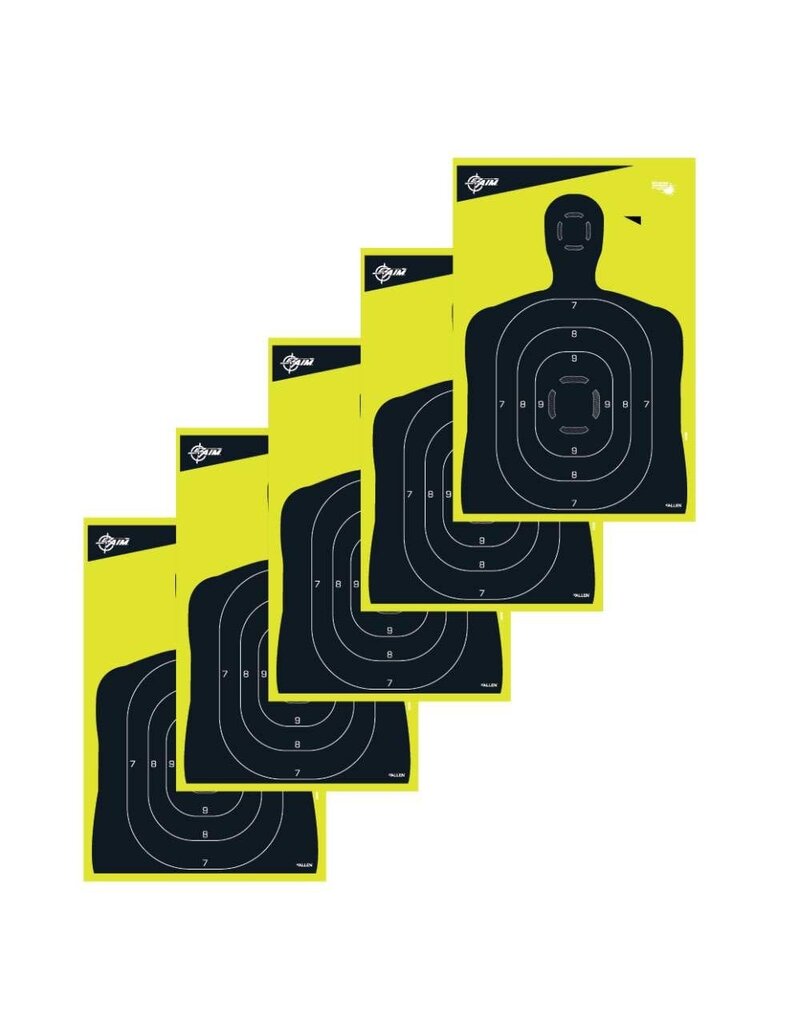 Allen EZ Aim - Non -Adhesive Silhouette Target, Reactive, 12"x18", Pack of 5 (15330)