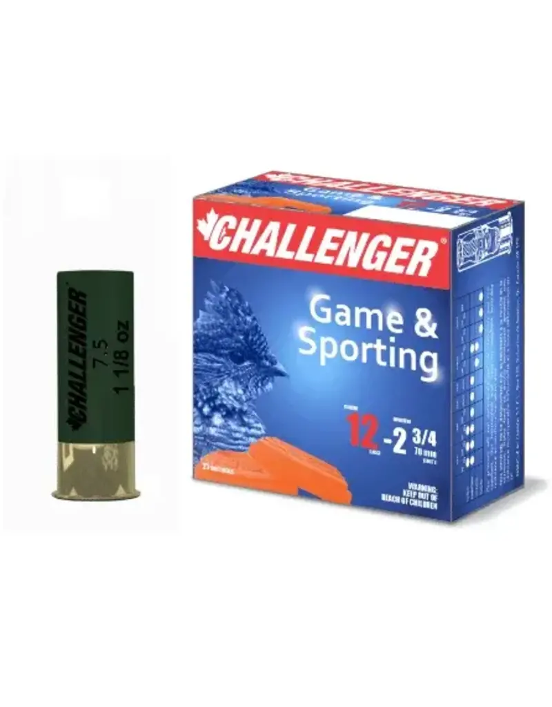 Challenger Sporting Shotgun - 12ga, 2-3/4", No. 7.5, 1-1/8oz, Box of 25 (10017)