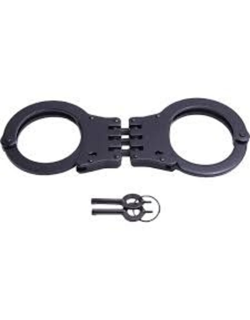 CampCo UZI - Hinged Double Handcuffs, 20 Position, 2 Keys, Black (UZI-HC-H-B)