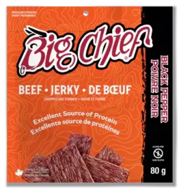 Big Chief Jerky - Black Pepper Beef, Zipper Pack, 80g (615)