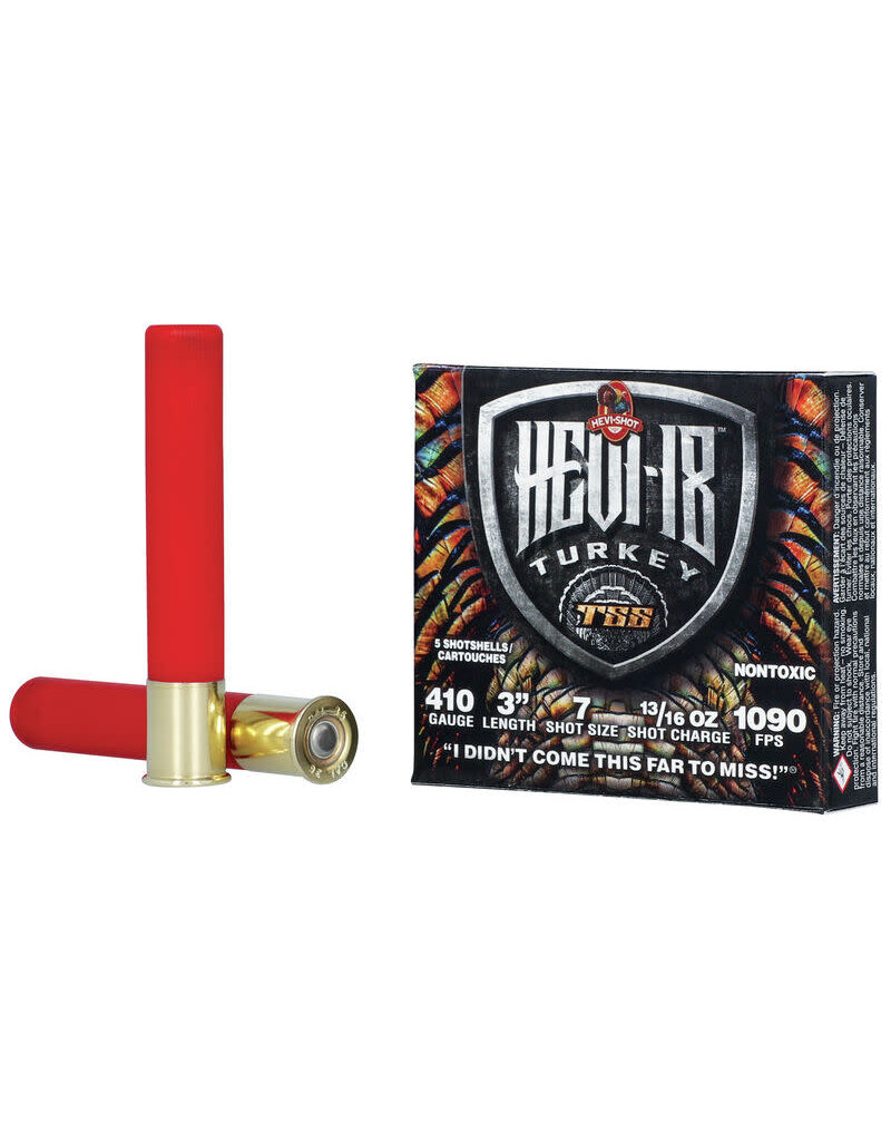 HEVI-Shot Turkey Shotshell - 410ga, 3", 13/16oz, #7, Box of 5 (HS1007)