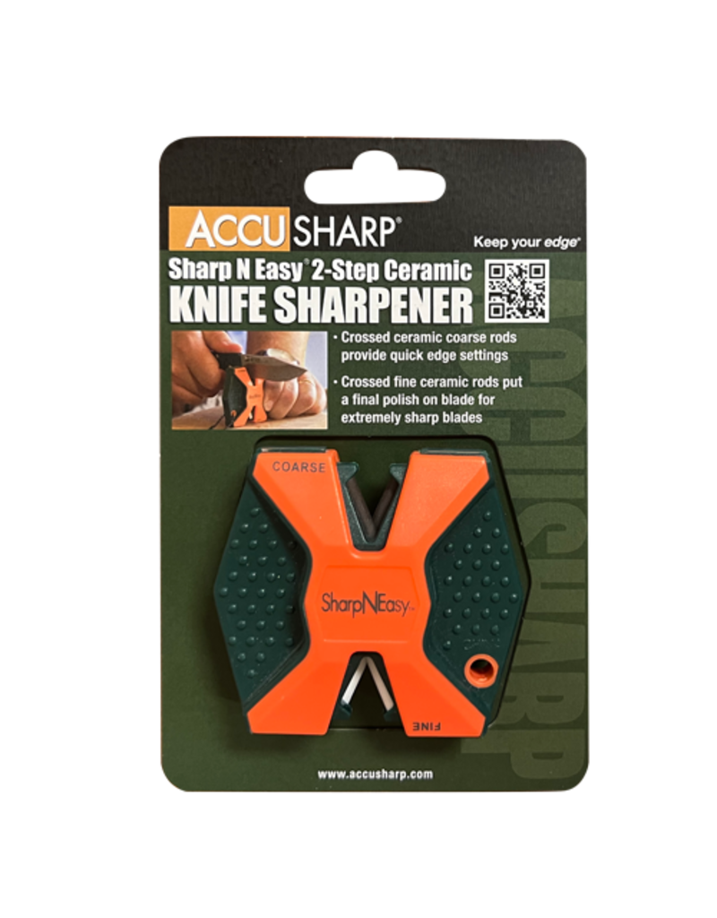 AccuSharp SharpNEasy - 2-Step Knife Sharpener, Blaze Orange (335CD)