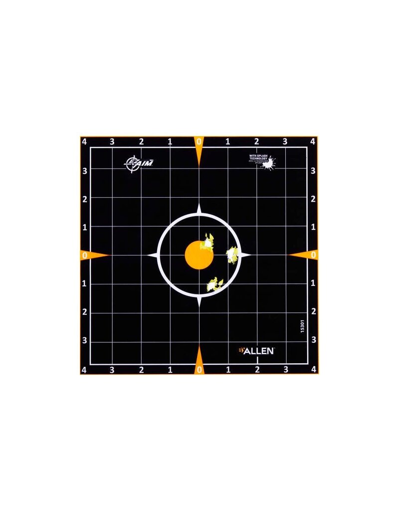 Allen Ez Aim - Adhesive Splash Target, Sight-In Grid, 8"x8", Pack of 6 (15301)