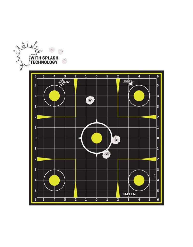 Allen Ez Aim - Splash Peel Away Target Pad, Sight-In Grid, 12.5" Square, Pack of 30 (15211-30)