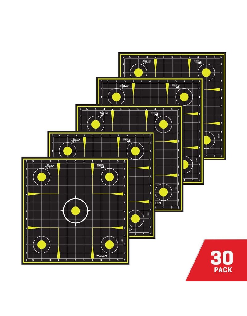 Allen Ez Aim - Splash Peel Away Target Pad, Sight-In Grid, 12.5" Square, Pack of 30 (15211-30)