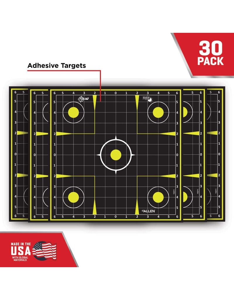 Allen Ez Aim - Splash Peel Away Target Pad, Sight-In Grid, 12.5" Square, Pack of 30 (15211-30)