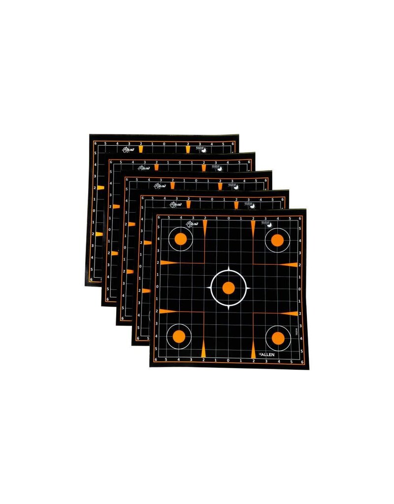 Allen Ez Aim - Adhesive Splash Target, Sight-In Grid, 12"x12", Pack of 5 (15314)
