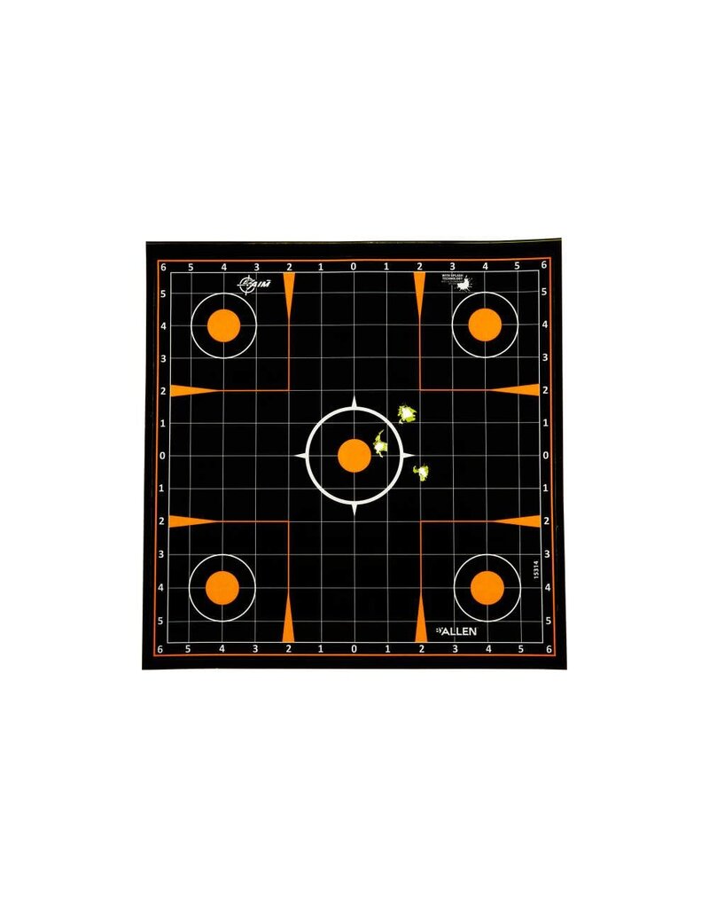 Allen Ez Aim - Adhesive Splash Target, Sight-In Grid, 12"x12", Pack of 5 (15314)