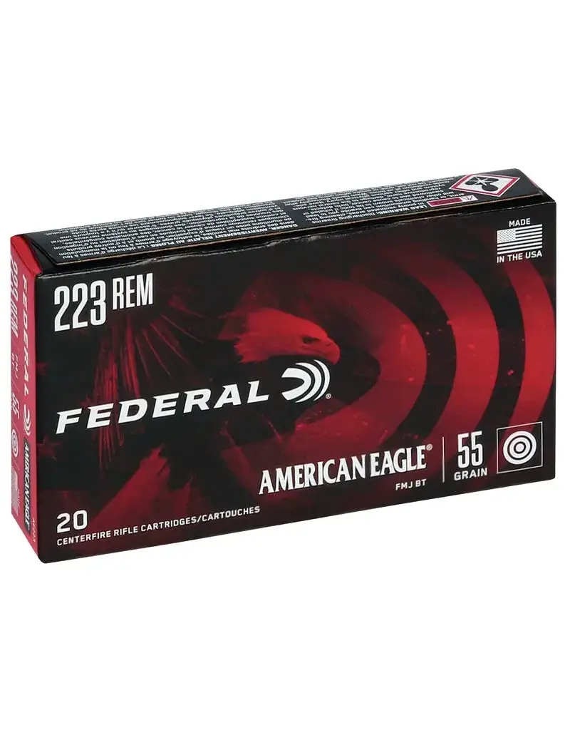 Federal American Eagle - 223 Rem, 55gr, FMJBT, Box of 20 (AE223)