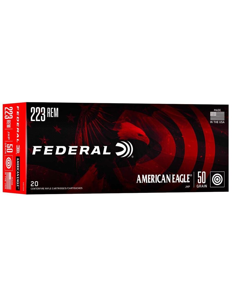 Federal American Eagle - 223 Rem, 50gr, JHP, Box of 20 (AE223G)
