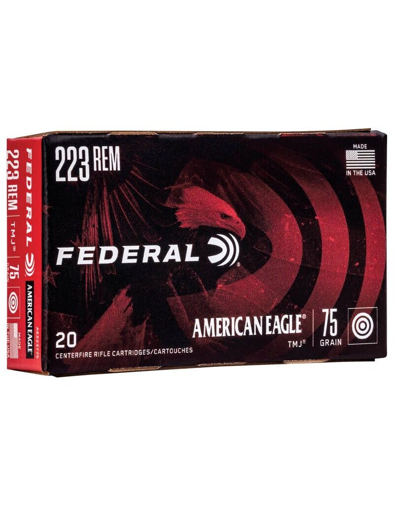 Federal American Eagle - 223 Rem, 75gr, TMJ, Box of 20 (AE223T75)