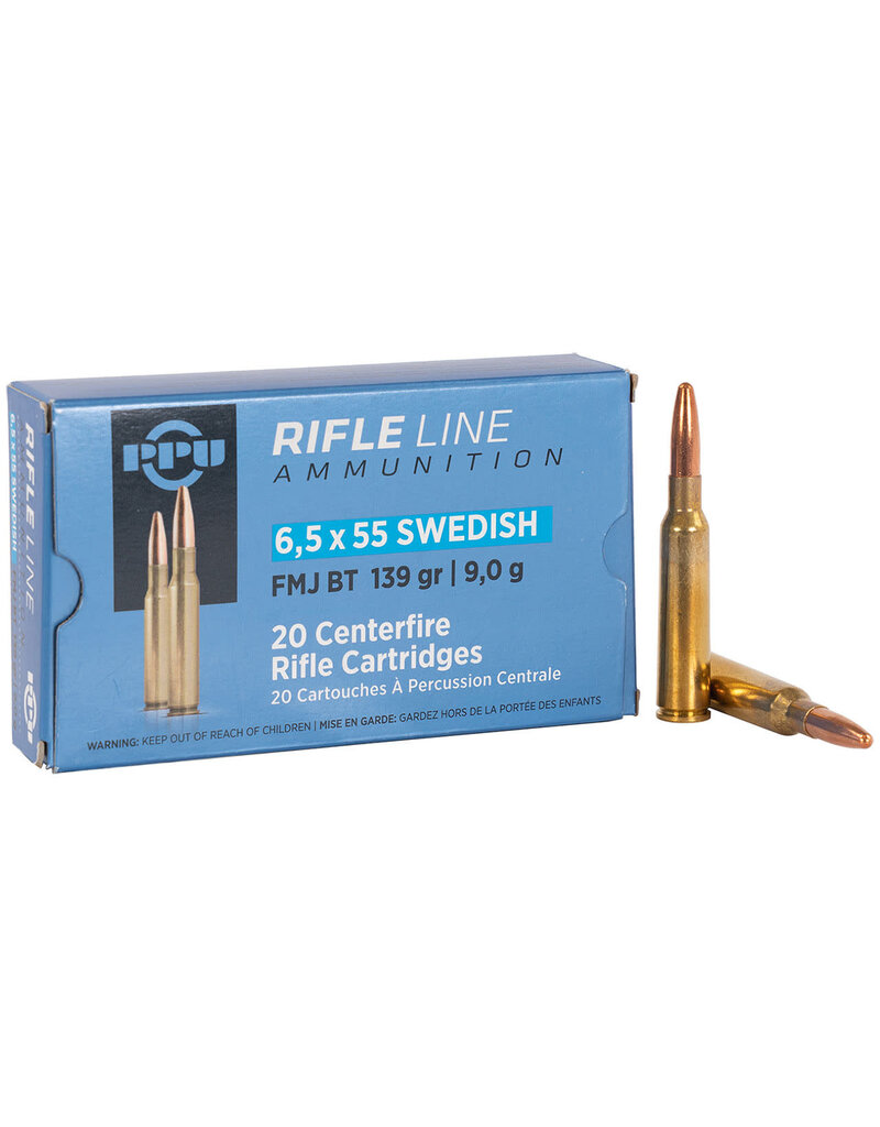 PPU Prvi Partizan Rifle - 6.5x55 Swed, 139gr, FMJ-BT, Box of 20 (PP6SWF)