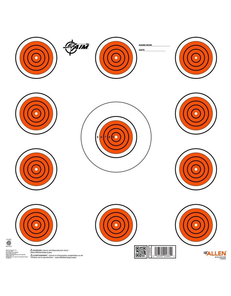 Allen EZ Aim - 11 Spot Paper Target, 12x12, 13 Pack (15245)