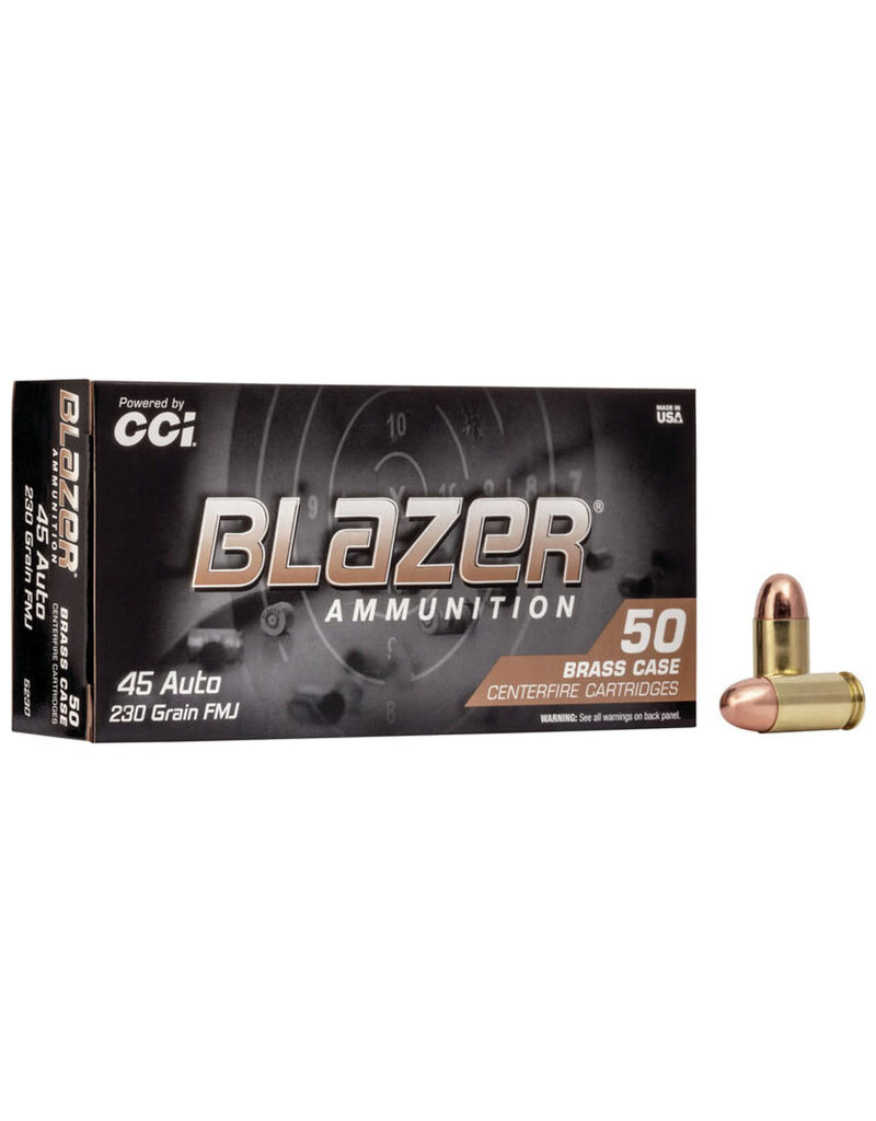 CCI Blazer Brass - .45 ACP, 230gr, FMJ, Box of 50 (5230)