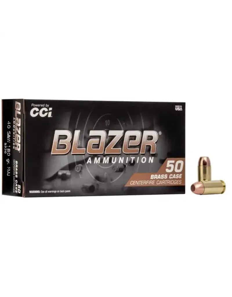 CCI Blazer Brass - 40 S&W, 180gr, FMJ, Box of 50 (5220)
