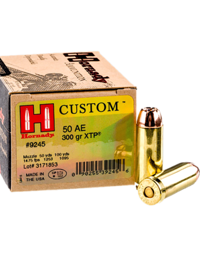 Hornady Custom - 50 AE, 300gr, XTP, Box of 20 (9245)