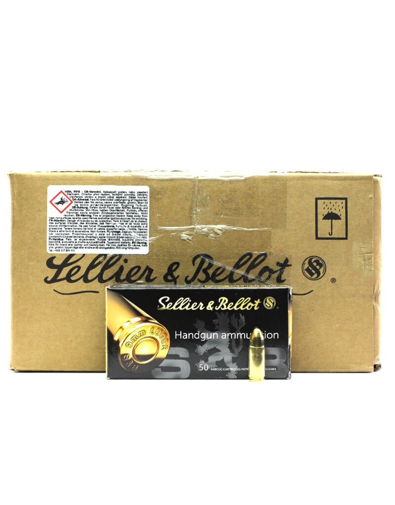 Sellier & Bellot - 9mm Luger, 115gr, FMJ, Case of 1000 (310450C)