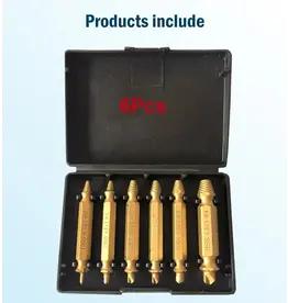 Tundra Supply Screw Extractors - 6pc, 5 Sizes, Case Included, Gold (TUN-SCREW)