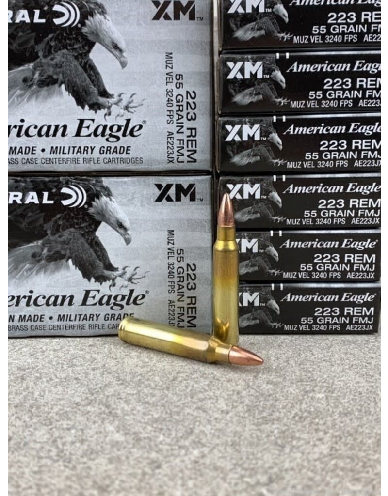 Federal American Eagle - 223 Rem, 55gr, FMJ, Case of 500 (AE223JXC)