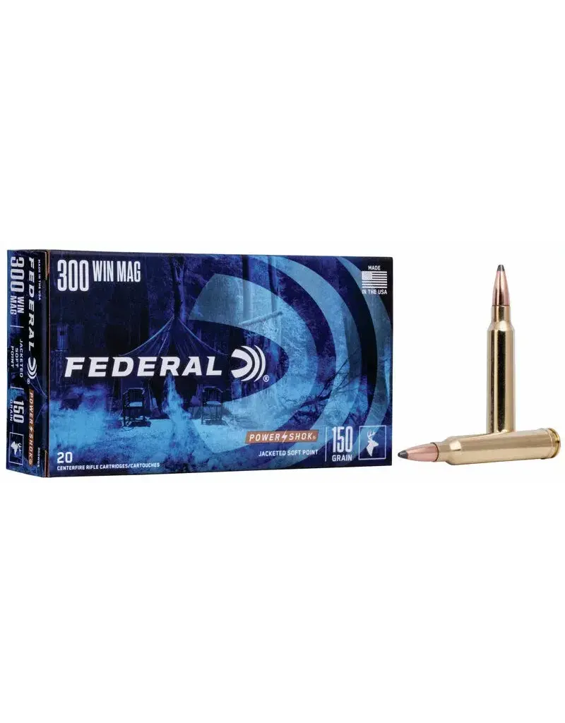 Federal Power-Shok - 300 Win Mag, 150gr, JSP, Box of 20 (300WGS)