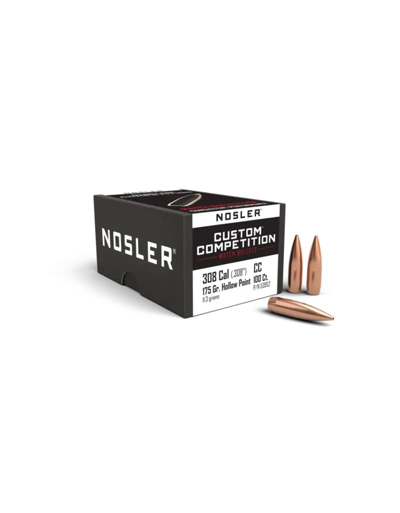 Nosler Custom Competition - 30 Cal/308, 175gr, HPBT, Box of 100 (53952)