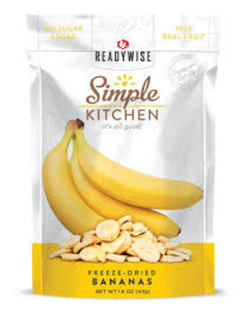 ReadyWise ReadyWise Simple Kitchen - Freeze-Dried Bananas, 1 Serving, [RWSK02-007]