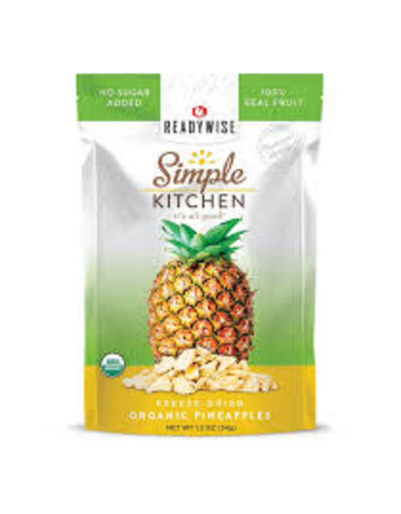 ReadyWise ReadyWise Simple Kitchen - Organic Freeze-Dried Pineapples, 1 Serving, [RWSK02-016]