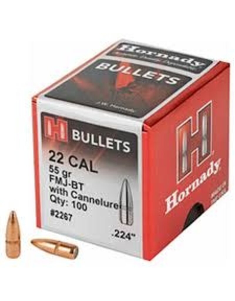 Hornady Hornady FMJ - 22 Cal, 55gr, FMJ, Box of 100 (2267)