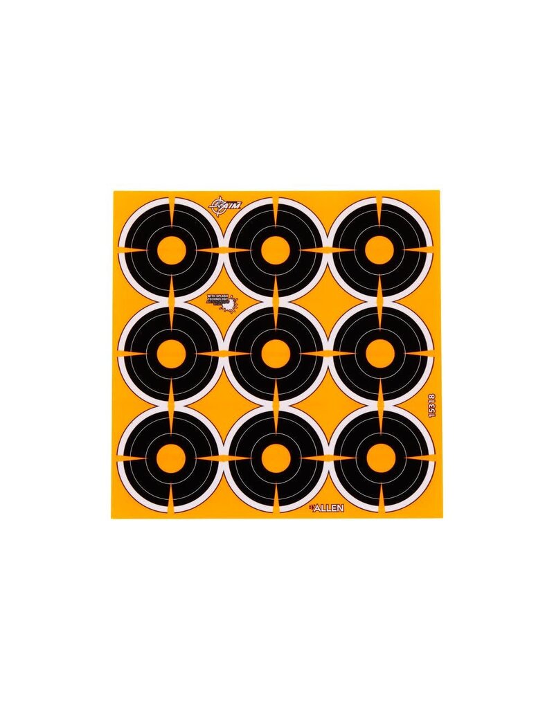 Allen EZ Aim Adhesive Splash 2" Bullseye 12 Sheets, 108 Pieces