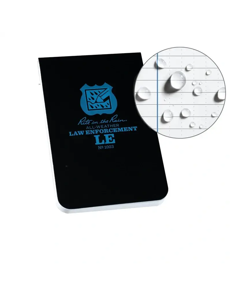 Rite in the Rain Law Enforcement Notebook - Black/Blue, 3.25"x5", 112 Page (1023LE)
