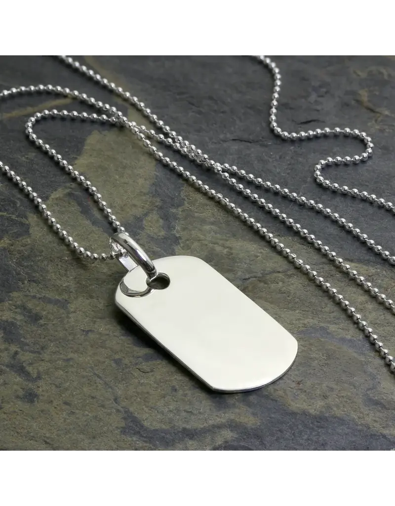 UK Novelty Dog Tags - Silver, Two Tags, Chain Included (20936)