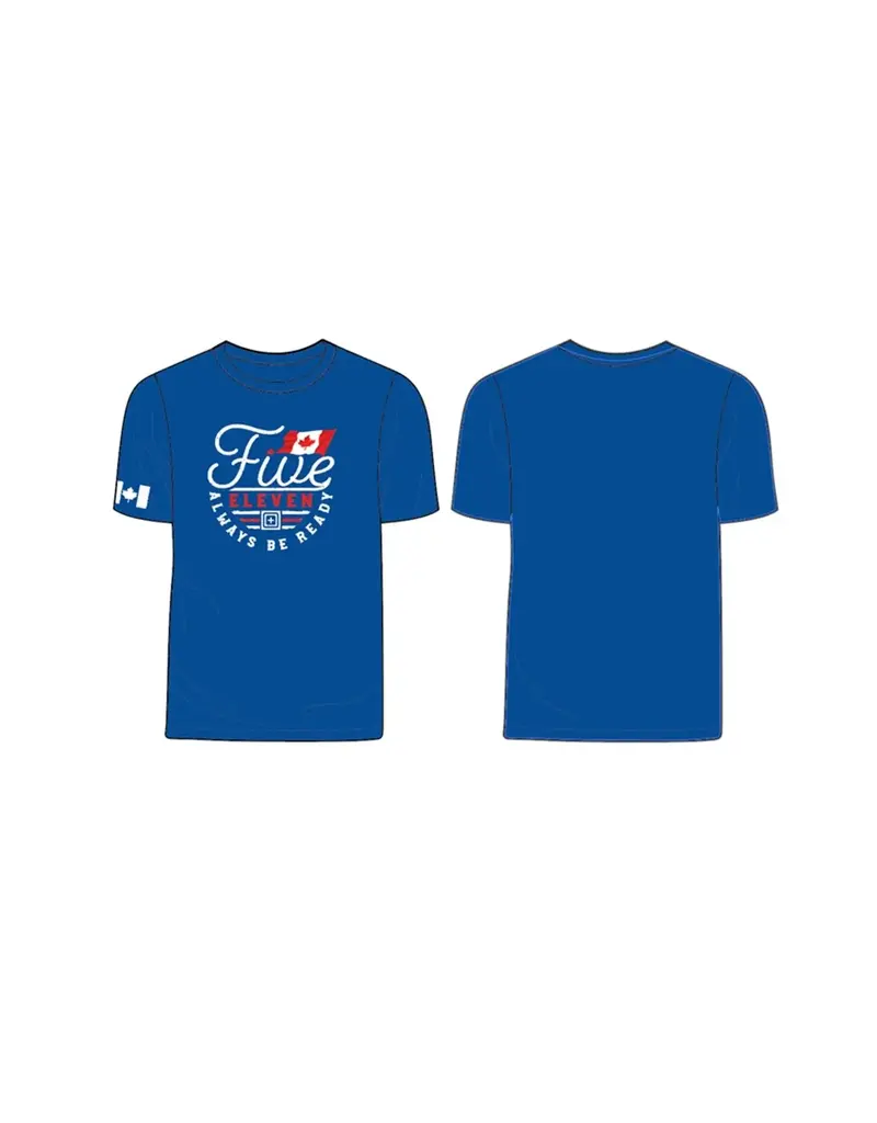 5.11 Tactical Script Flag Canada SS Tee - Ringspun Cotton, Royal Blue, Small (76076-693-S)