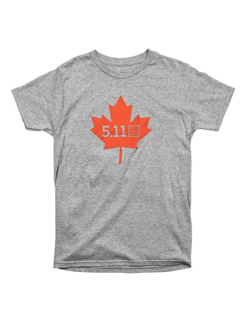 5.11 Tactical Maple Leaf Legacy SS Tee - Poly/Cotton, Heather Grey, XL (41195ZY-016-XL)