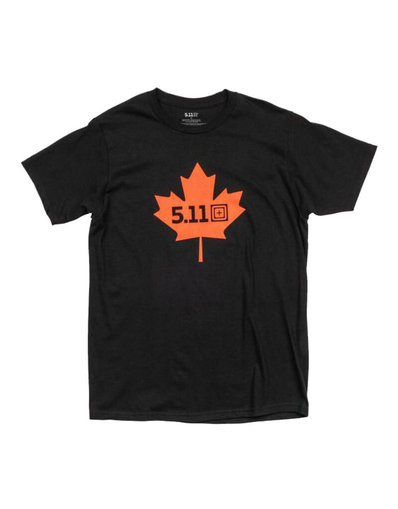 5.11 Tactical Maple Leaf Legacy SS Tee - Poly/Cotton, Black, Medium (41195ZY-019-M)