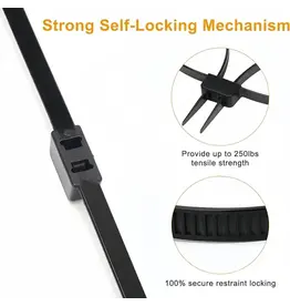 Shun Zip Ties Zipper Strap Elastic Handcuffs - 250lb Tensile Strength, 27.5", Single (ZIPCUFF-SINGLE)