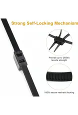 Shun Zip Ties Zipper Strap Elastic Handcuffs - 250lb Tensile Strength, 27.5", 2-Pack  (ZIPCUFF-DOUBLE)