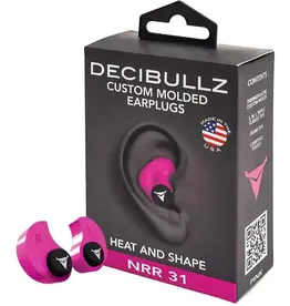 Decibullz Hearing Protection - 31dB, Highest NRR, Remoldable, Pink (CA-PLG1-PNK)