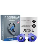 Decibullz Hearing Protection - 31dB, Highest NRR, Remoldable, Blue (CA-PLG1-BLU)