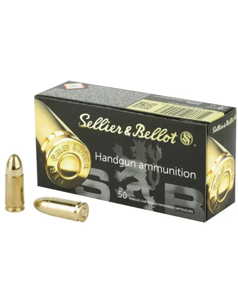 Sellier & Bellot - 9mm Luger, 124gr, FMJ, Box of 50 (310490)