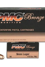 PMC Ammunition 9mm Luger Bronze FMJ, 115 Grain
