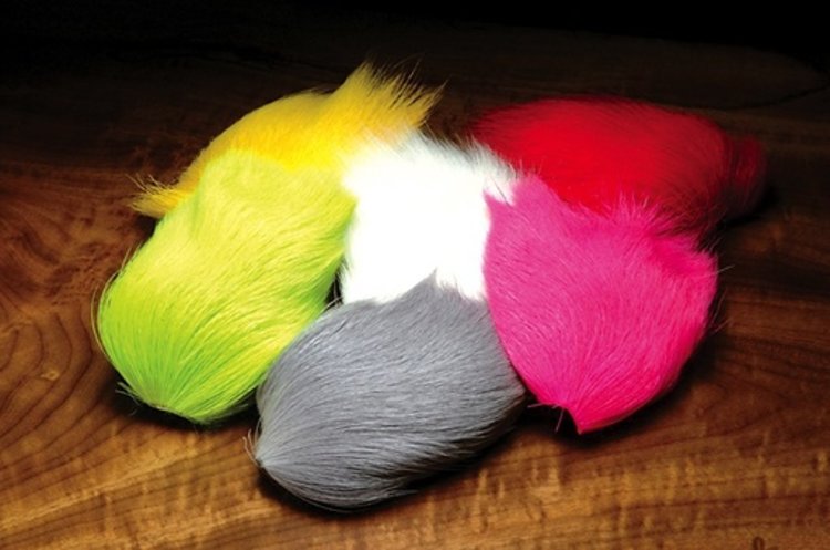 Hareline Deer Belly Hair Dyed Over White