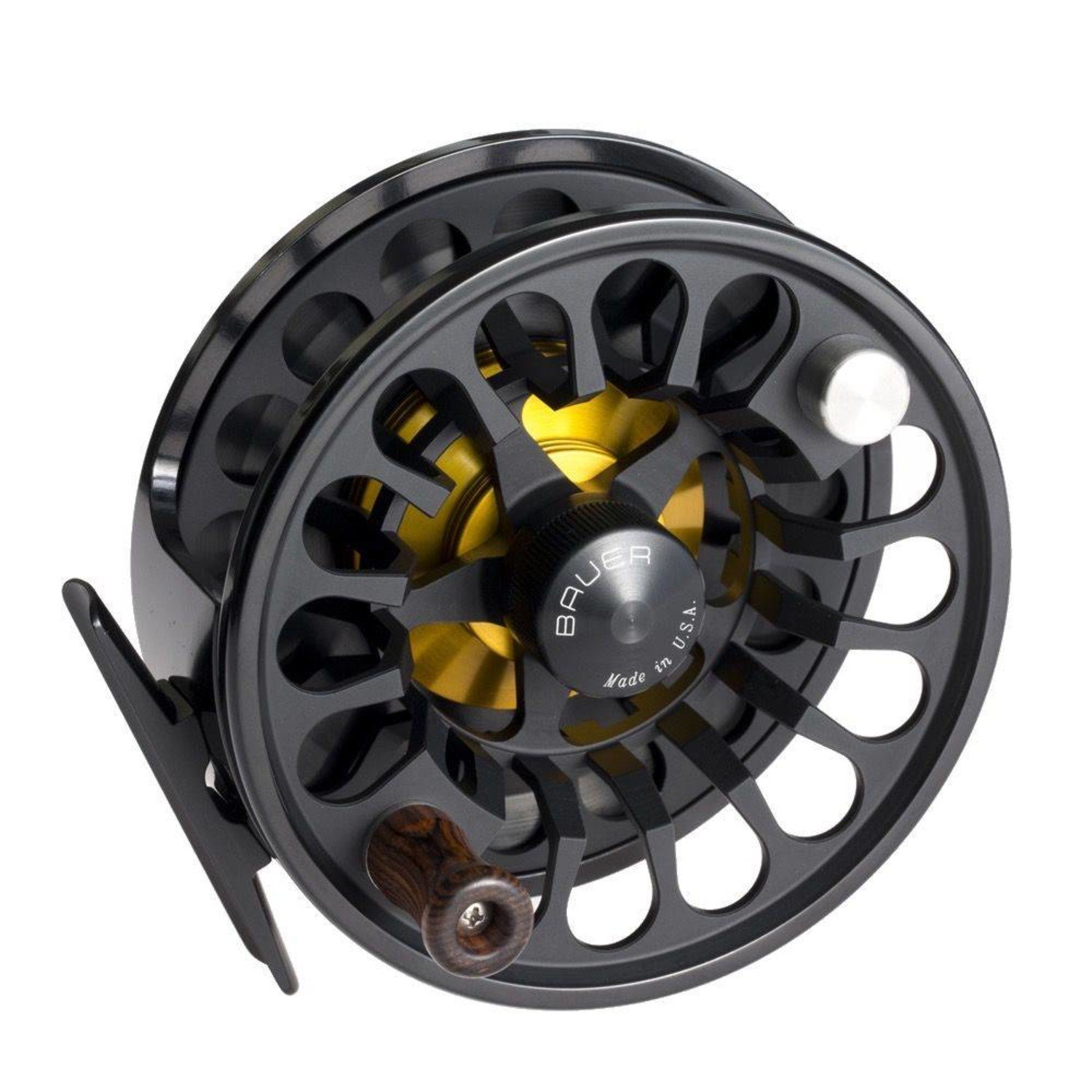 Bauer RX 1 Fly Reel - Black / Charcoal - NEW - FREE FLY LINE