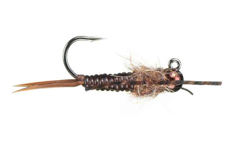 Montana Fly Co Pennington's Jig "D" Rib Stonefly Nymph - Brown Sz 8 4.6mm
