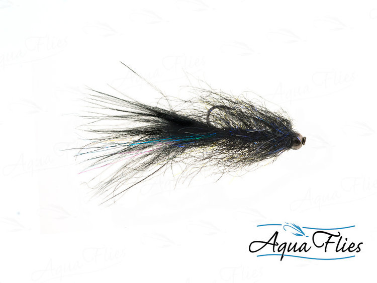 Aqua Flies Balance Leech, Black UV Sz 10